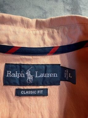 Ralph Lauren Light Peach Button-Down Oxford Shirt - Men's